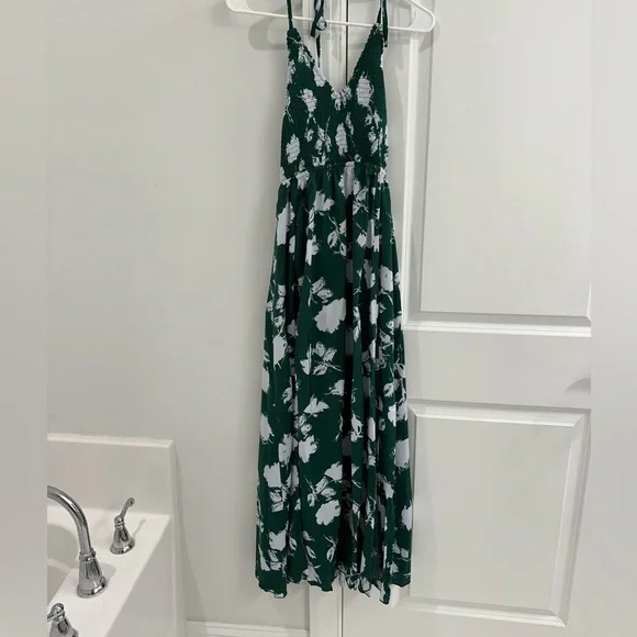 slim fit dress slacks Cowl hooded double front slit maxi dress